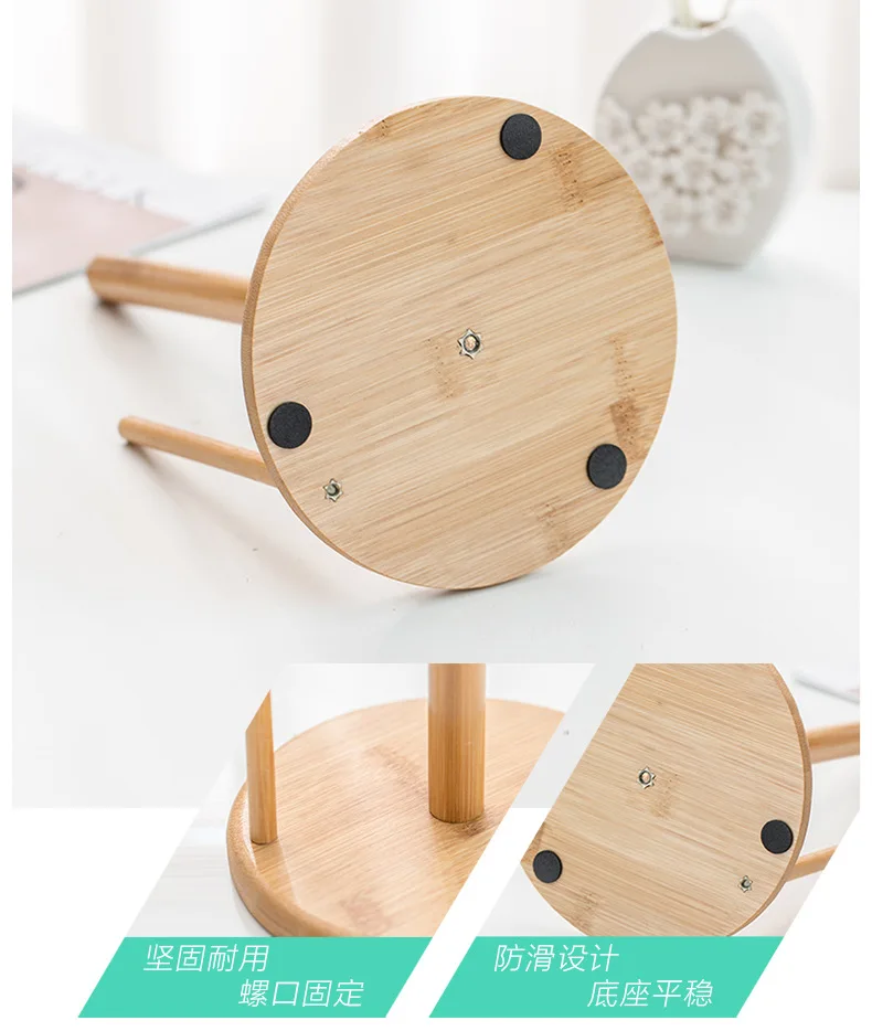 Manufacturers Direct Selling Bamboo Tissue Holder Roll Paper for Kitchen Uses Storage Rack Bathroom Towel Rack Quality Three Gua