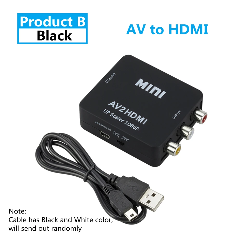 1080P HDMI-compatible To AV Scaler Adapter Video Composite Converter RCA to HDMI