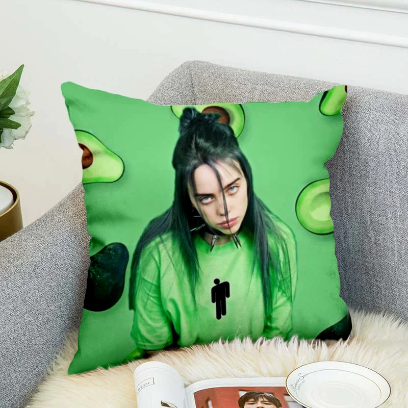billie eilish Pillow Case Polyester Decorative Pillowcases Throw Pillow Cover style-1