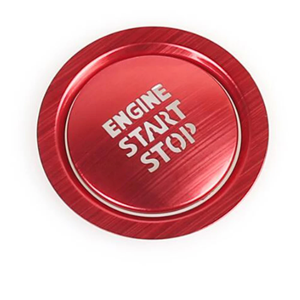 Красный Интерьер двигателя Start Stop Buton отделка ободок крышка гарнир для Toyota Highlander- аксессуары для автомобиля стиль - Название цвета: Красный