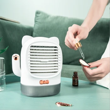 

Mini USB Air Cooler Desktop Air Cooling Fan Portable Air Conditioner Humidifier Purifier Light Air Cooler Fan For Home office