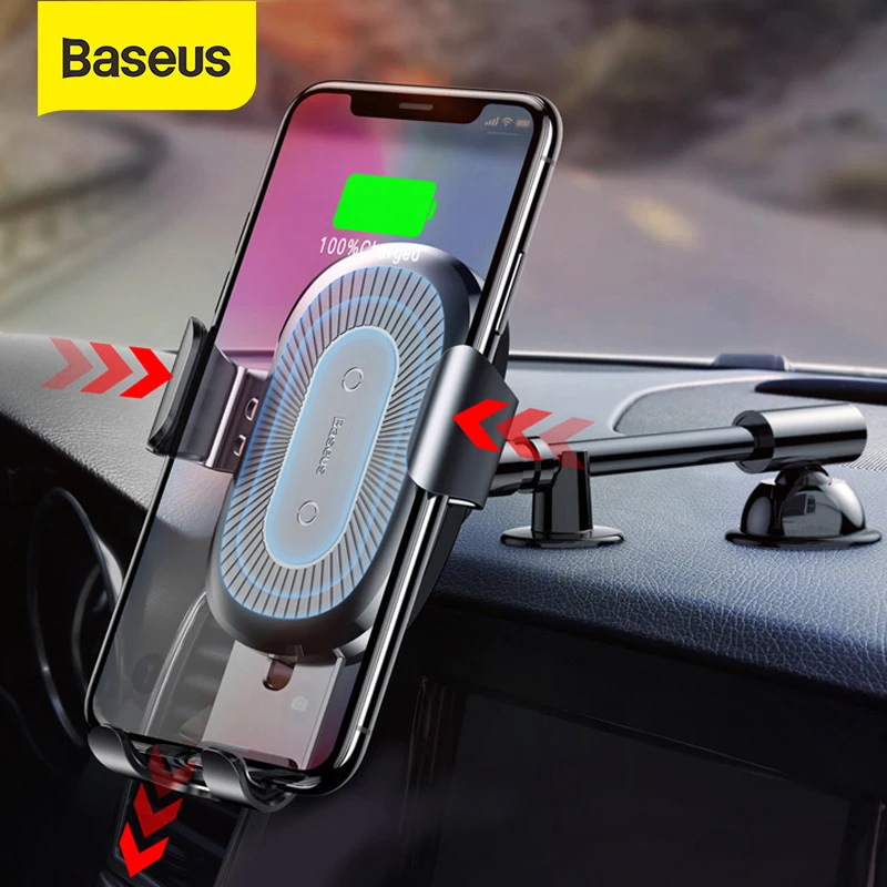 Baseus 10 Вт Qi Беспроводное Автомобильное зарядное устройство для iPhone X 8 8Plus Gravity