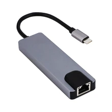 USB C док-станция для ноутбука USB 3,0 HDMI RJ45 Gigabit PD Fealushon для MacBook samsung Galaxy S9/S8/S8+ type C usb-хаб