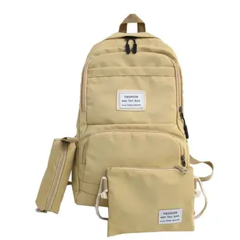 

3pcs Women Girls Canvas Backpack School Student Bookbag Casual Laptop Daypack Handbag Shoulder Bag Pencil Case A69C