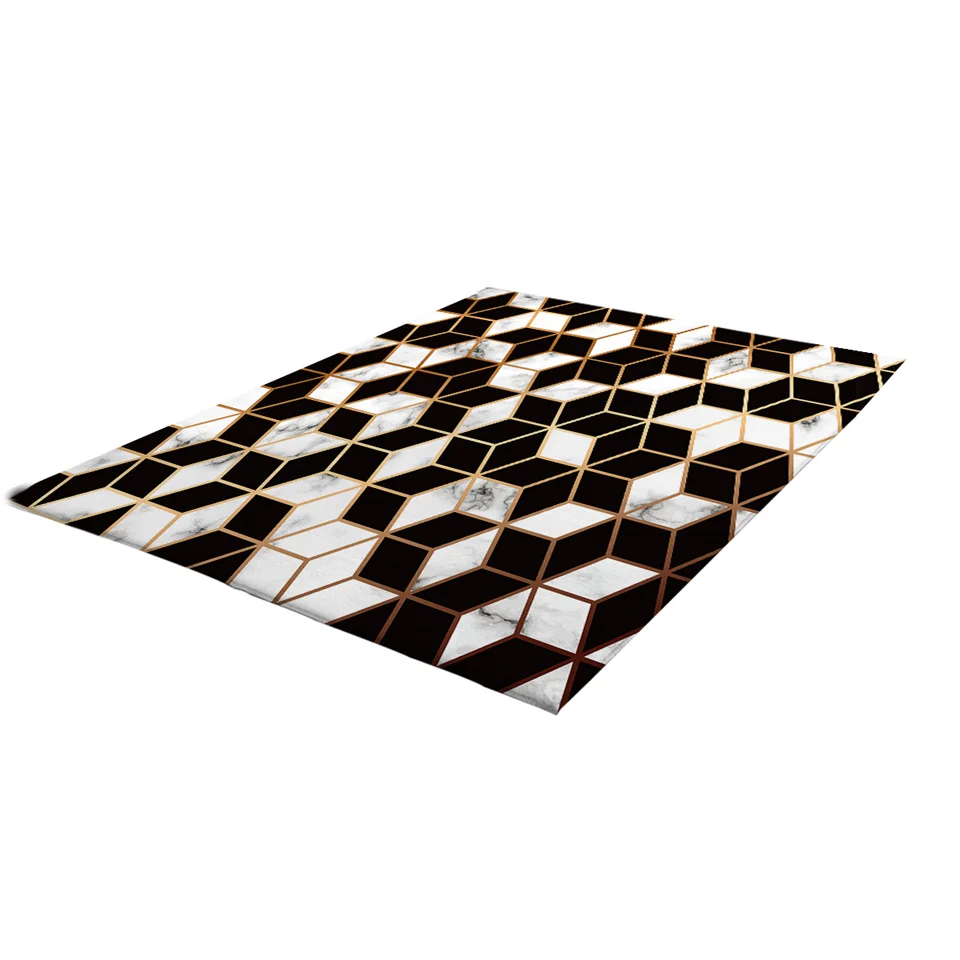 Blesslive ковры геометрической формы для гостиной черный и белый центр ковер мраморная текстура напольный коврик Современный Alfombra Dormitorio