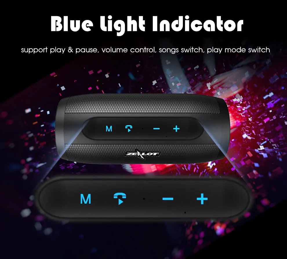 ZEALOT S16 Портативный беспроводной Bluetooth динамик Саундбар Колонка 3D звук стерео супер бас TF карта AUX 20h Play с микрофоном