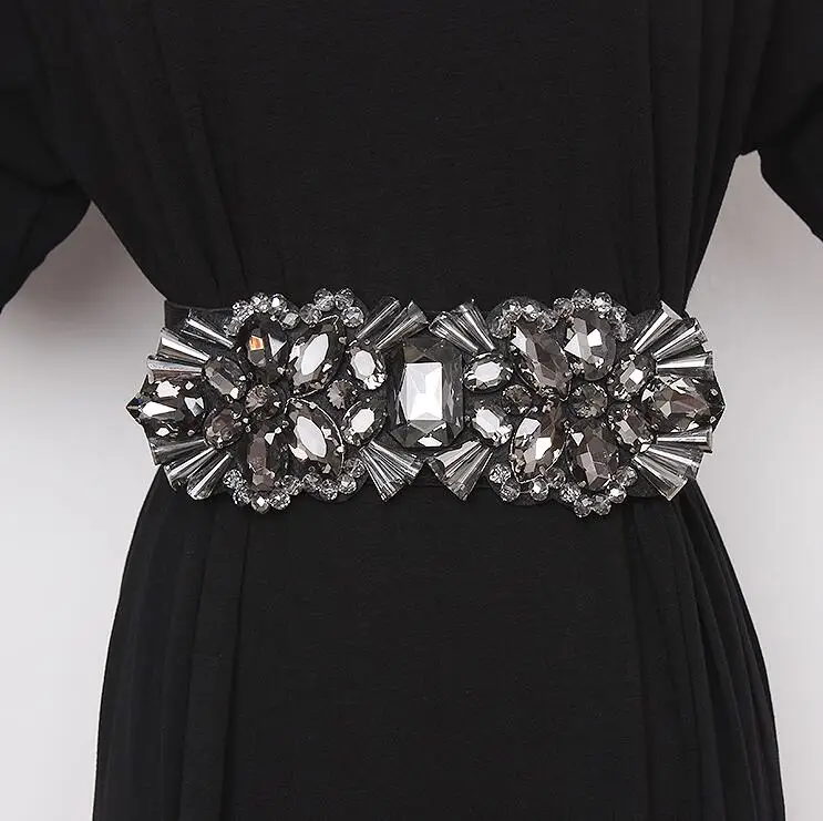 Женские Подиумные модные blingbling Стразы с бисером широкие пояса женское платье Корсеты Пояс Ремни украшения широкий пояс R2428