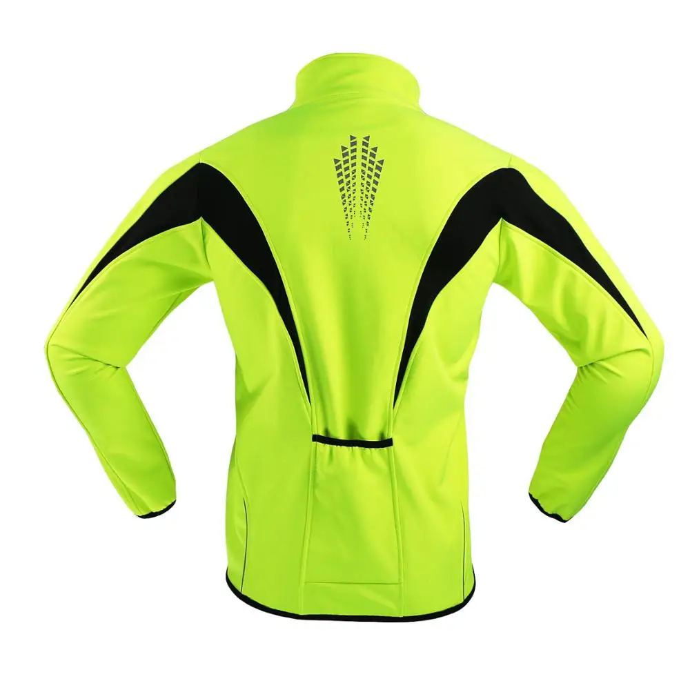 Cheap ARSUXEO Men Winter Cycling Jacket Windproof Waterproof Thermal Fleece Bike Jacket Warm Bicycle Clothing MTB Solfshell Coat 15K
