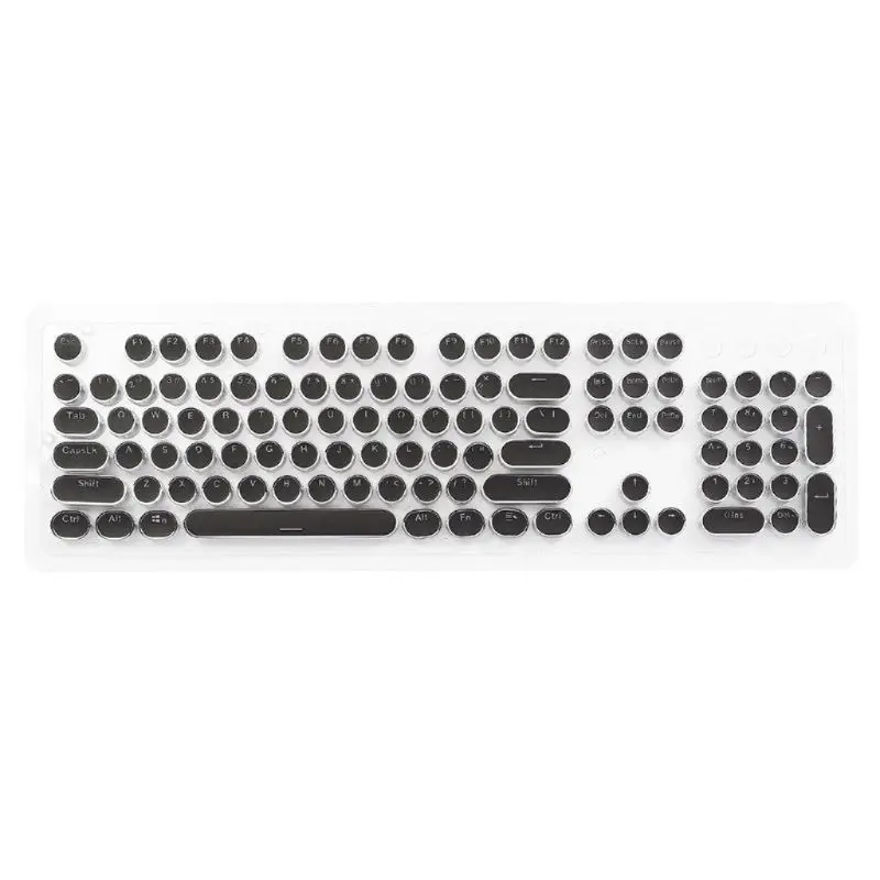 104 Keys Retro Round Keycaps Double Shot DIY Steam Punk Steampunk Typewriter Keycaps for Backlit Classy Player Stylized X6HB