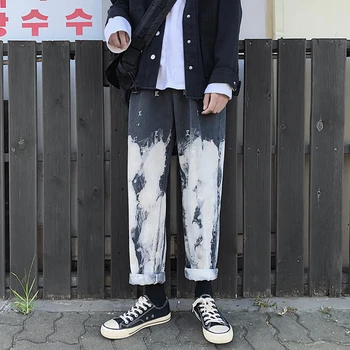 

Camo Jeans Men Fashion Washed Vintage Tie Dye embroidery Casual Denim Pants Man Streetwear Hip Hop Loose Straight Jeans S-2XL