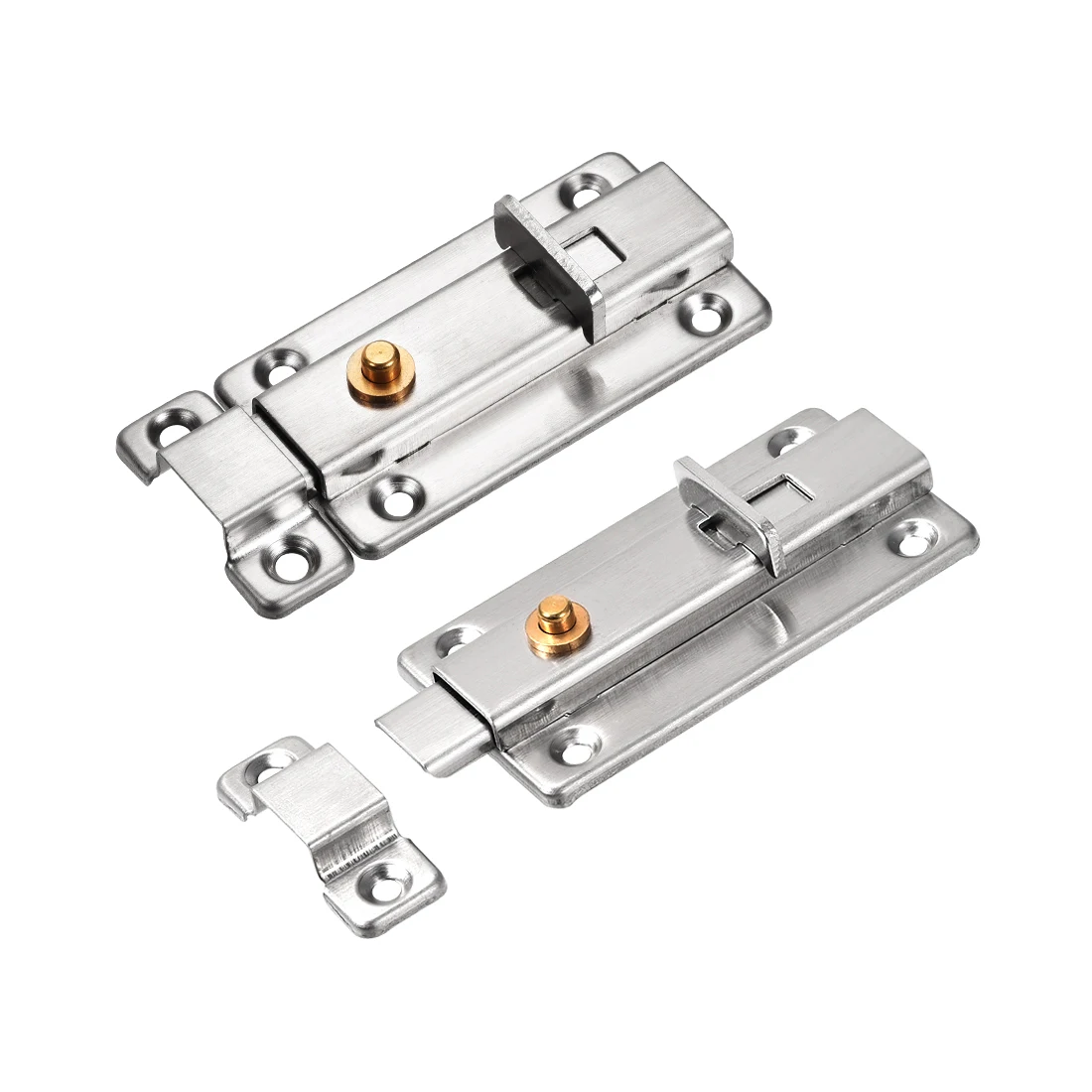 

uxcell Uxcell High Quality 1Pcs Door Bolt Lock, 3-inch Stainless Steel Security Sliding Flush Latch with Spring Switch