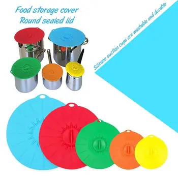 

Food Grade Silicone Reusabl Bowl Lid Pot Lid Refrigerator Universal Food Storage Cover Round Sealed Bowl coverk Kitchen Tool