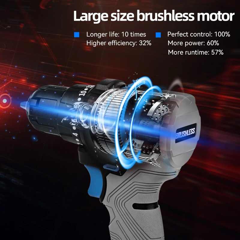 PROSTORMER 브러시리스 전기 드릴, 무선 드릴 미니 드라이버, 전동 공구 수리 스크루 드라이버, 20V 45NM 비트, 5 개
