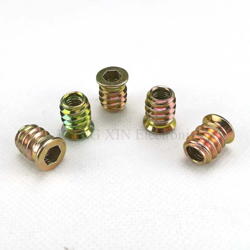 Furniture screws and Nuts M6 Flange Nuts Cross Dowel Slotted Furniture Nut Wood Insert Nut kit set