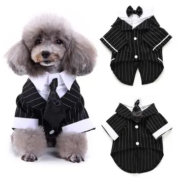 

Pet Dog Cat Clothes Dog Tuxedo Suit Prince Tuxedo Bow Tie Suits Puppy Costume Jumpsuit Coat Dog Suits Jackets Pet Products