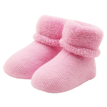 

Double (pink) baby terry socks 0-12 months baby socks soft and close-fitting