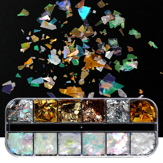 Nail Sequins Aurora AB Mermaid Nails Art Flakes Stunning Paillette Heart Butterfly Star Spring Sticker Decoration Tips