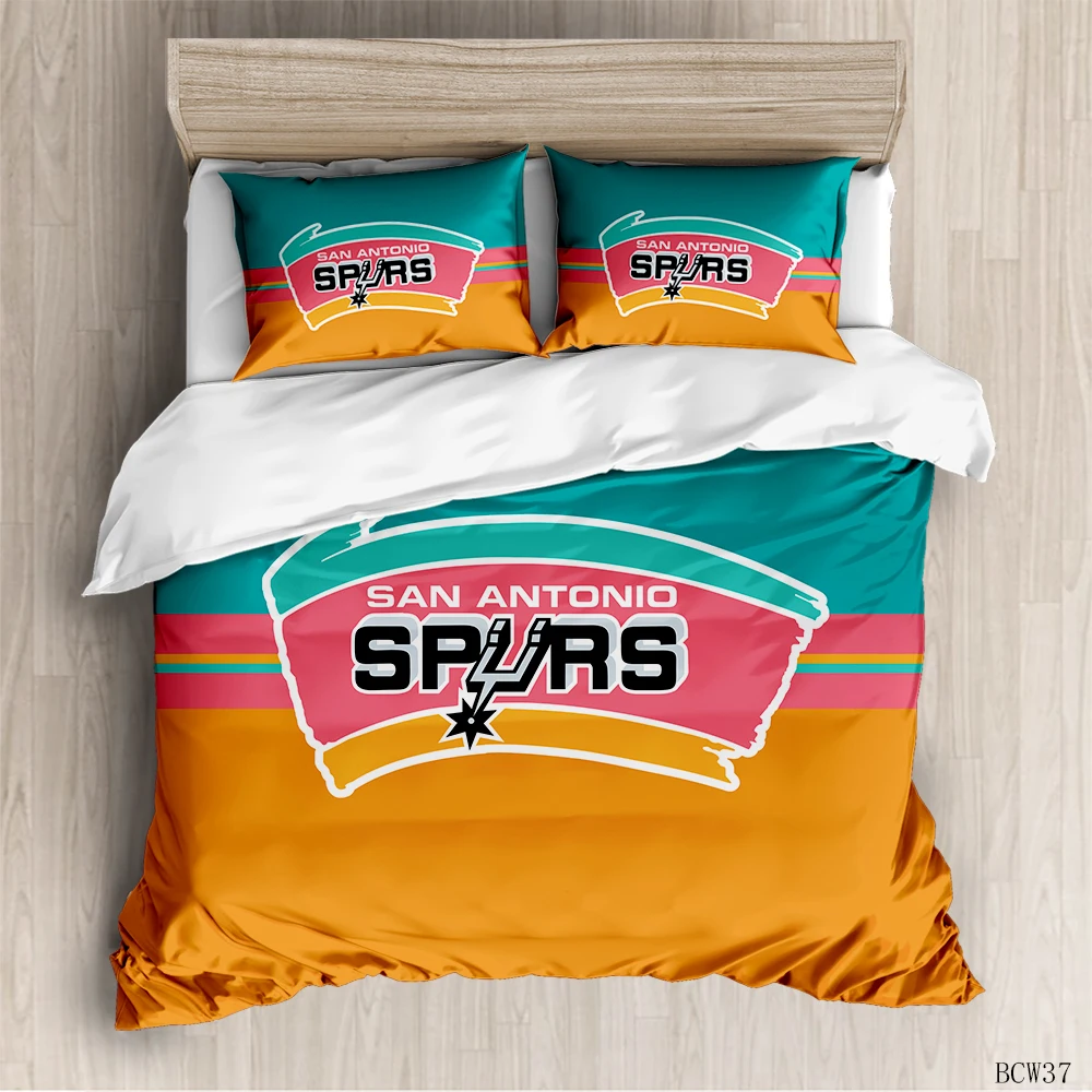 

Spurs Duvet Sheet Basketball Fans Collection Icon Commemorative Bed Linens for Kids Gift and Boyfriend or Son Surprise Item
