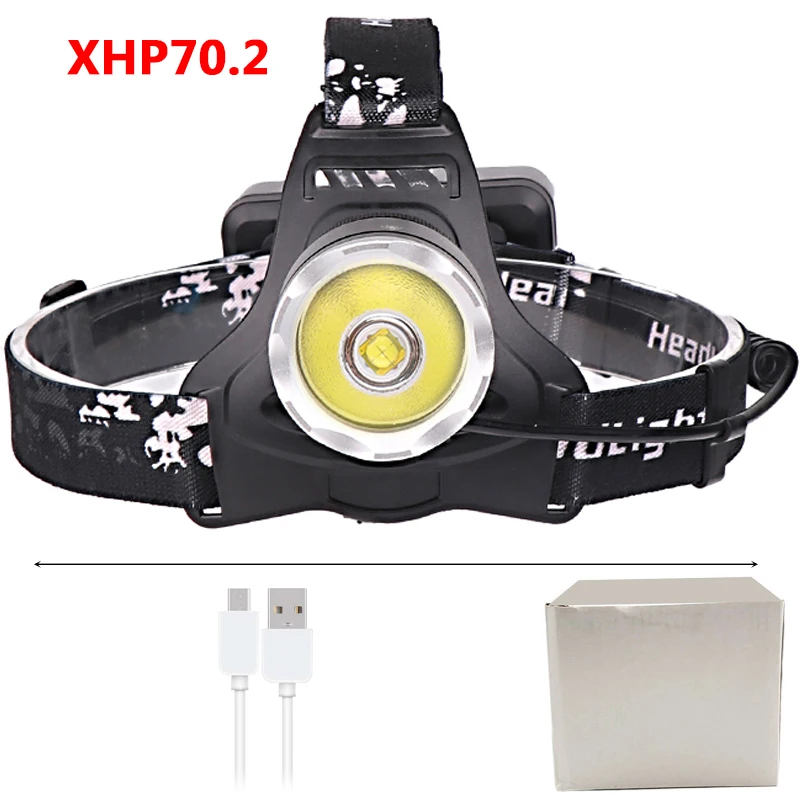 Option E 2810 XLamp XHP70.2 светодиодный 32 Вт внешний аккумулятор светодиодный налобный фонарь самый яркий Мощный налобный фонарь - Испускаемый цвет: Option E