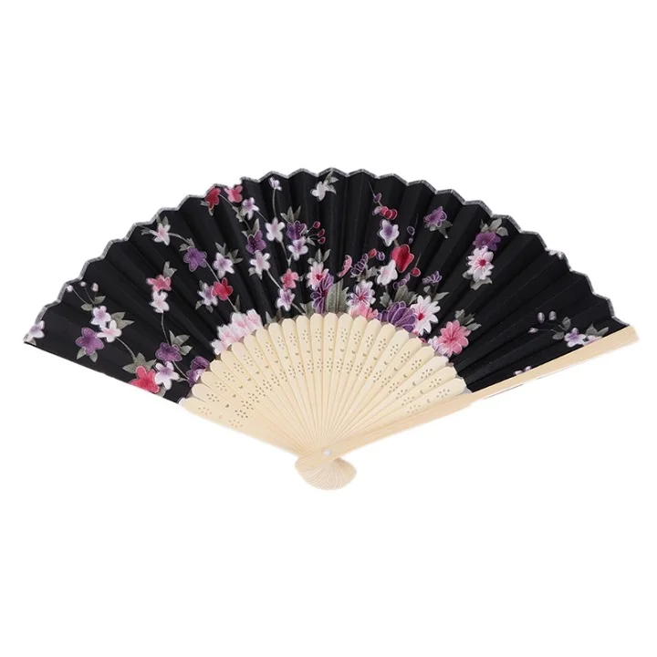 Colorful Chinese Bamboo Folding Hand Fan Flower Floral Wedding Dance Party Decor Au08 19 Dropship - Color: 14