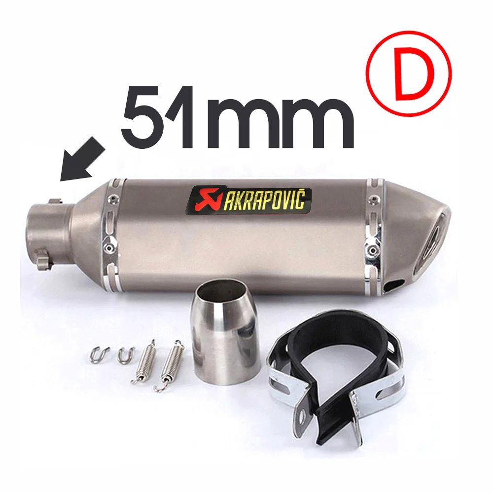 PQG-001-D 51 мм/60 мм Akrapovic выхлопная труба мотоцикла с DB killer выхлопная труба из углеродного волокна для KAWASAKI er5 er6f er6n h2r versys 300 - Цвет: PQG-001-D