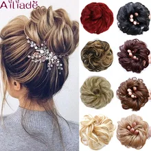 AILIADA 1 шт. эластичные волосы шиньон синтетический бублик для волос пучок подушечка кудрявая канатная Резиновая лента шиньоны термостойкие накладные волосы