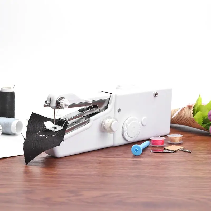 Mini Hand Sewing Machine Household Cordless Electric Stitch Needlework Set for Quick Repairs DIY Clothes Stitchin