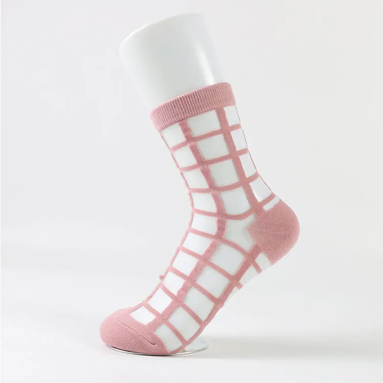 DONG AI, 3 пары модных крутых носков, прозрачные ультратонкие, Новое поступление, клетчатые шелковые женские носки