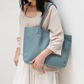 

Bag Female 2020 New Summer Tote Bag First Layer Cowhide Soft Leather Large Capacity Leather Shoulder Bag Big Bag