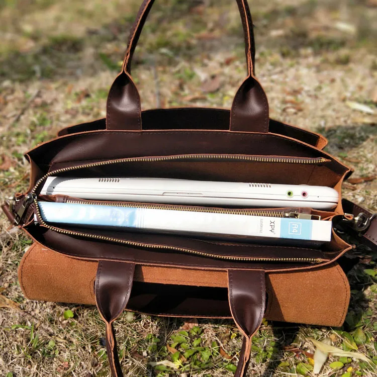 Laptop Bag Leather Briefcase File Information Bag Business Shoulder Bag Women Handbags ladies business A4 file briefcase 14 inch laptop bag female leather shoulder messenger bag travel bags