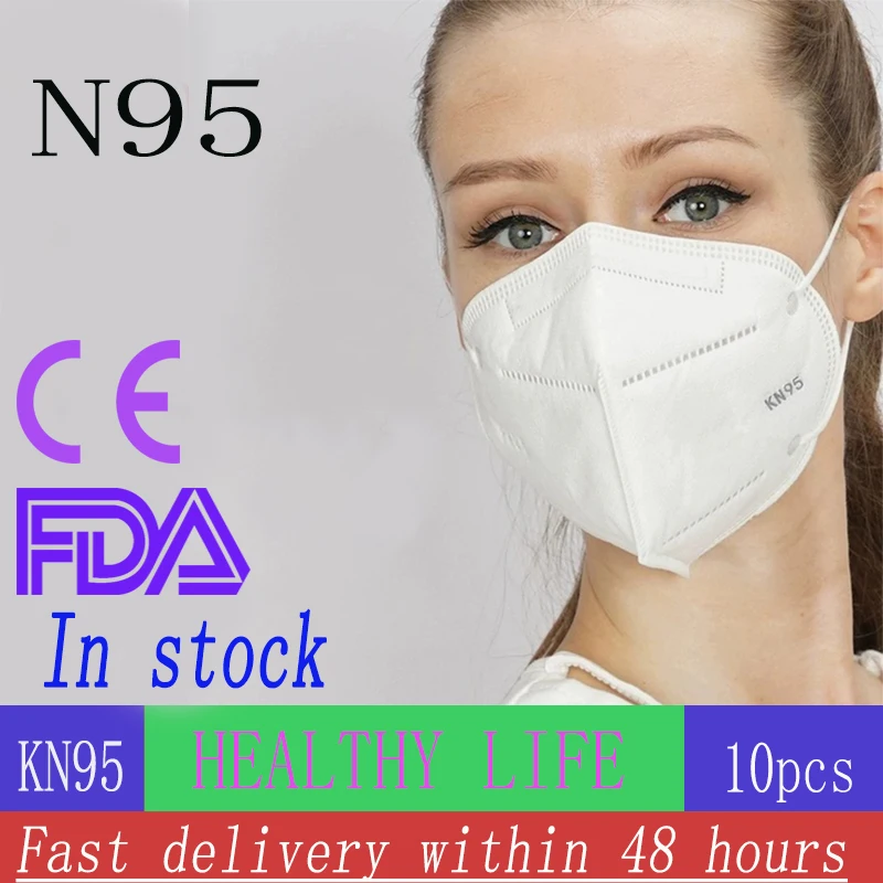 

10/50PCS KN95 Dustproof Face Masks Windproof Antifog Breathable FFP1 FFP2 FFP3 Mouth Masks Respirator N95 Protection Masks