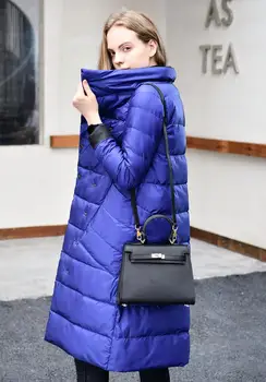 

Women Winter Casual Solid Color Long Down Jacket Outerwear Female Light Warm Slim Coats Parka