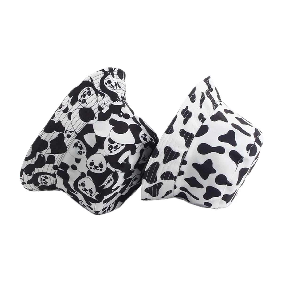 New Fashion Cow Print/ Daisy Embroidery Hat White Black Bucket Hat Reversible Fisherman Caps Summer Cool Hats For Women Gorras
