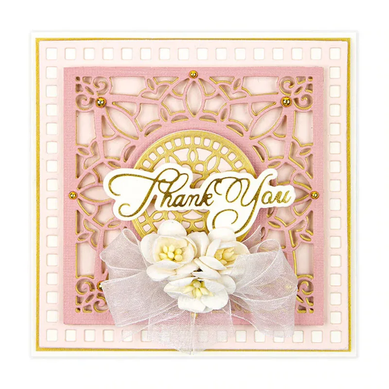 

Square Inlaid Round Inlaid Pattern Metal Cutting Dies For DIY Scrapbooking Embossing Paper Cards Making Crafts 2020 New Dies