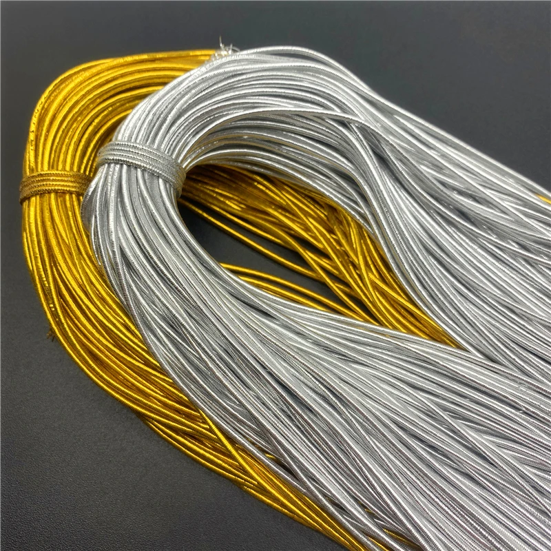 Waist-Band Rubber-Band Elastic-Rope Sewing Round Fiat Stretch Gold/silver