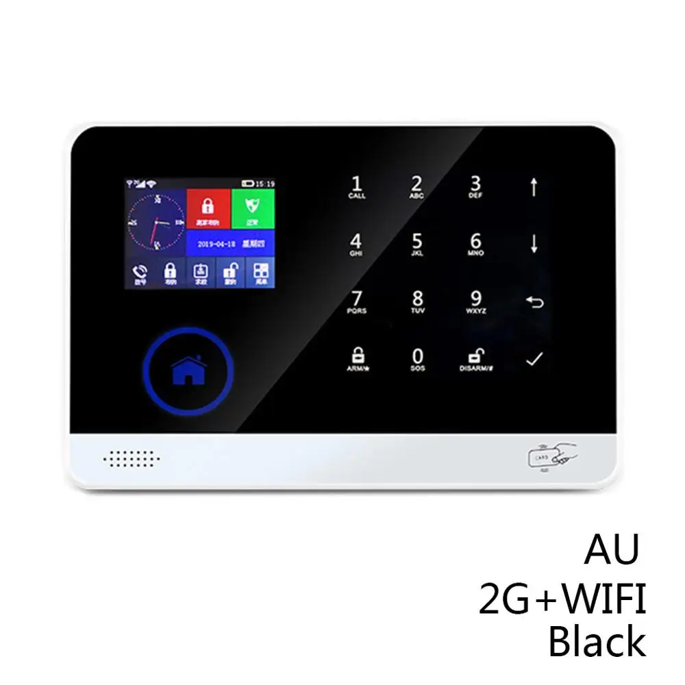 BL-6600 Беспроводная охранная сигнализация 2G GSM+ Wifi сигнализация SMS мобильное приложение сигнализация - Цвет: 2G Black AU