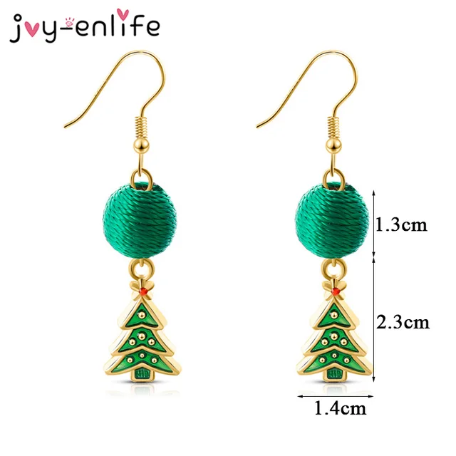 Christmas Ornaments Earrings Pendant Santa Claus Xmas Tree Santa Jingle Bells Ear Accessories New Year 2021 Gifts Natal Noel 6