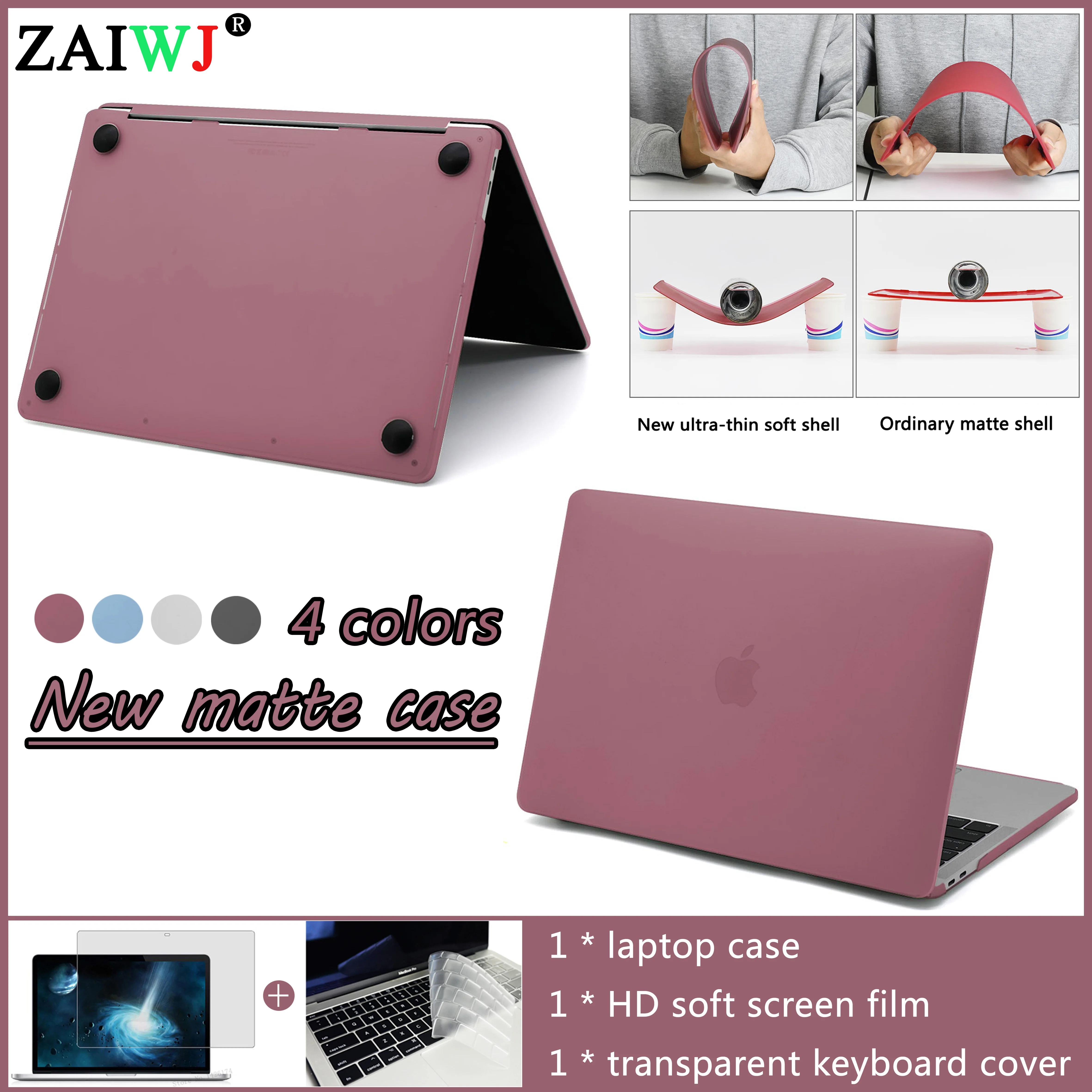 Чехол для ноутбука Apple MacBook Air 13 A1932 A2179 Pro Mac 3 16 дюймов с сенсорной панелью + крышкой