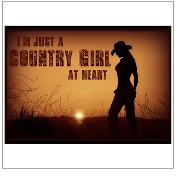 

"I AM JUEST A COUNTRY GIRL AT HEART" 3D HD Print Art Scrolls Poster Wall Art Home Decor Banners Hanging Painting Wall Stickers