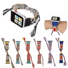 Богемный стиль тканые Спортивная петля ремни для apple watch band 44 мм 40 мм браслет для iwatch серии 1 2 3 4 42 мм 38 мм