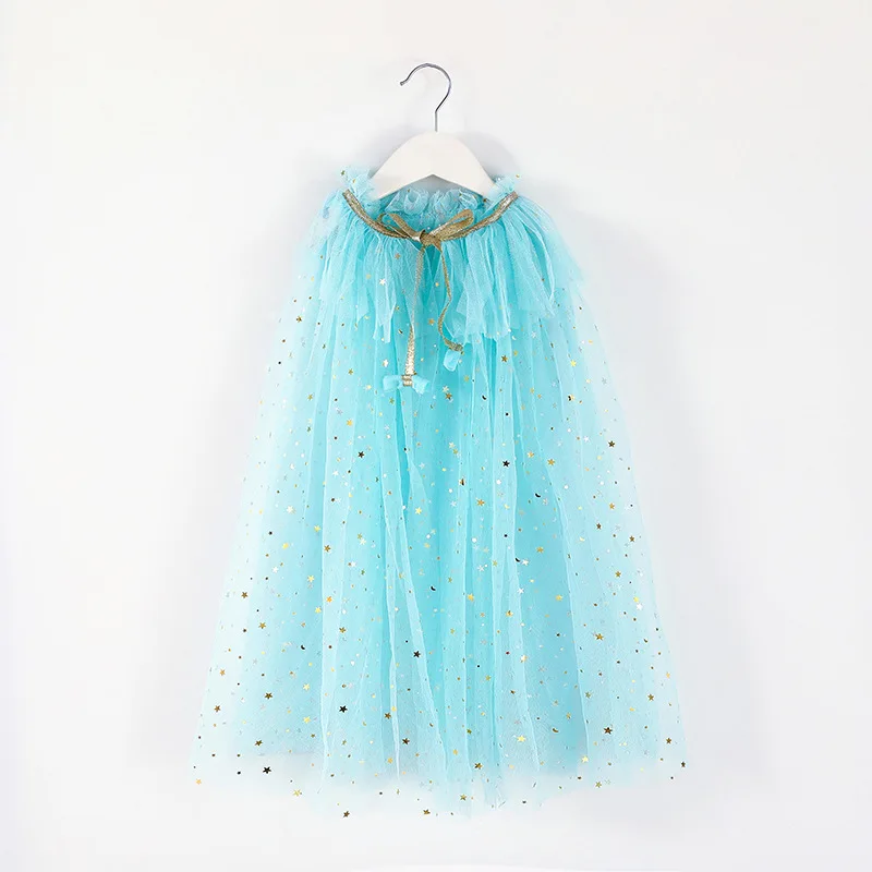 Baby Girl Cloak Sequin Ball Tulle Shawl Kids Dress Out Coat Party Beach Rainbow Wrap Princess Christmas Costume One Size