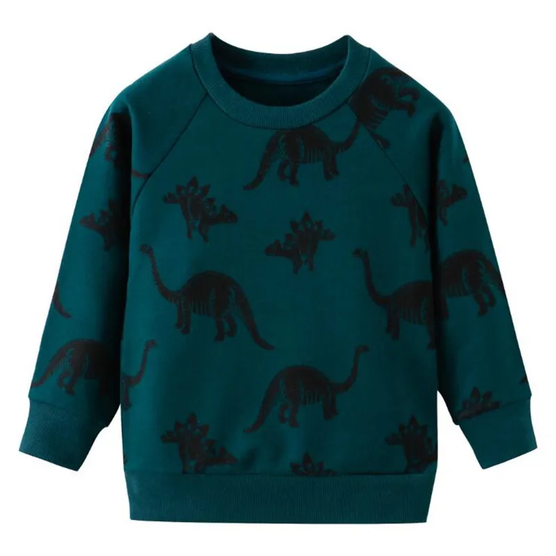 Детский хлопковый свитер с аппликацией динозавра; футболки для мальчиков; Осенние Топы с длинными рукавами; Детские рубашки для мальчиков; Одежда для мальчиков - Color: 9062