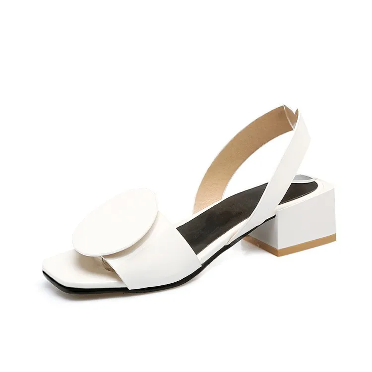 

Europe And America Round Square Decoration Sandals Large Size 40-43 Code Kitten Heels Line-styled Spring And Summer X-82