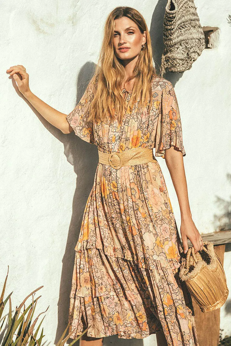 Весеннее летнее платье Бохо длинное платье для женщин Vestido цветочные тонкие платья элегантные платья женское вечернее платье повседневные пляжные платья