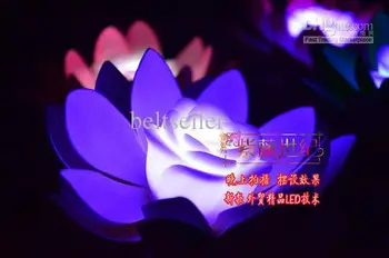 

Artificial silk Lotus flower 7 Colors Changing LED Artificial Lotus floating water flower home fish tank Decor