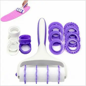 

2020 New Fondant Strip Ribbon Cutter Sugarcraft Tool christmas Rolling Pin Embosser Roller Set Cake Decorating Tools