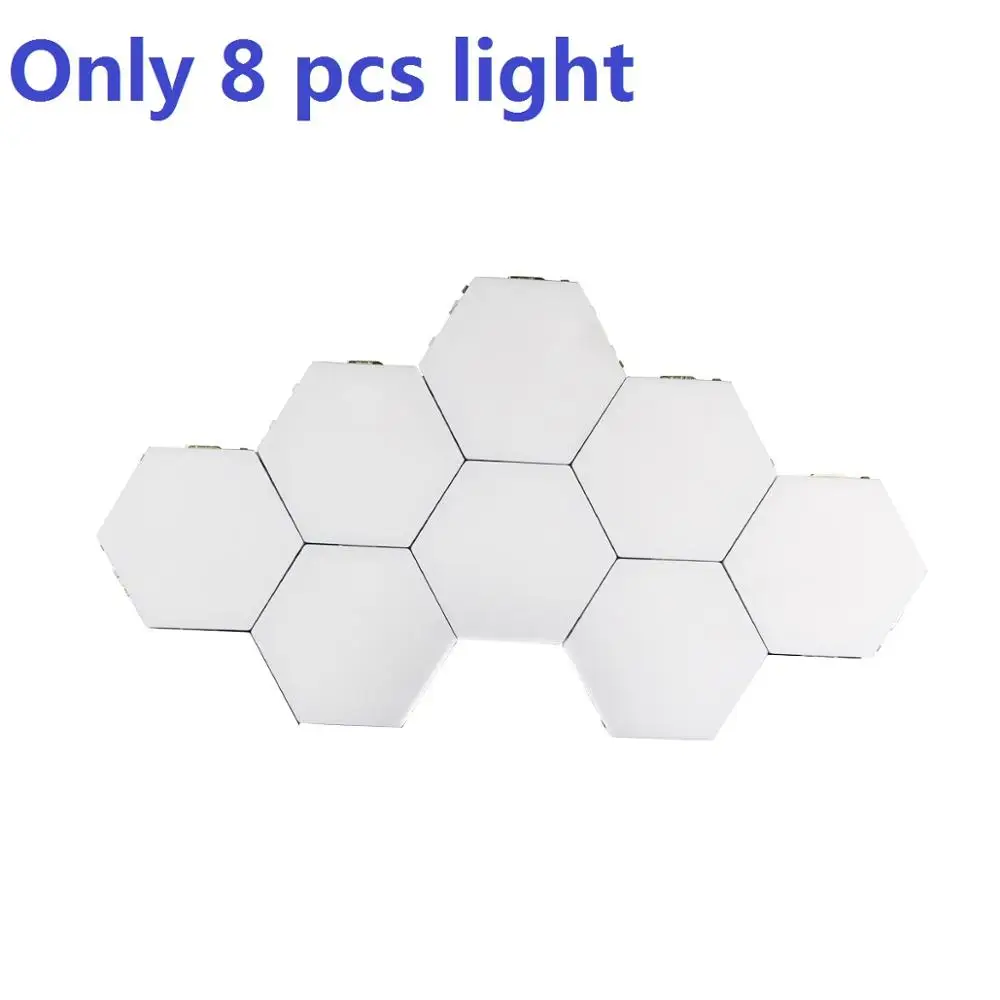 8Pcs lamp Новинка, сенсорный датчик, квантовая лампа, шестиугольник, магнитная модульная Новинка, лампа для стены, ночного дома, креативное декоративное освещение - Цвет: 8Pcs lamp
