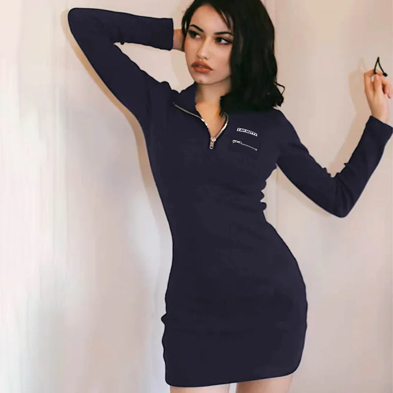 Half zip bodycon dress Clearance