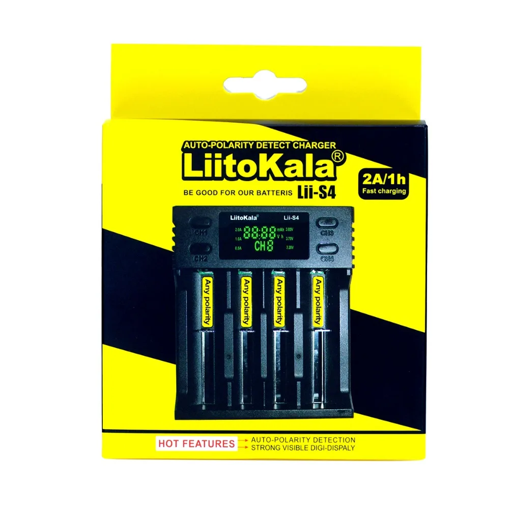 Liitokala S4 LCD 3 7 V 18650 18350 18500 16340 20700B 21700 20700 14500 26650 1 2 AA AAA NiMH Зарядное устройство для