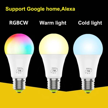 

Magic RGBCW WIFI Smart Light Bulb Energy Saving wifi/voice control,E27 automation Dimmable Bulbs work with Alexa Google Home
